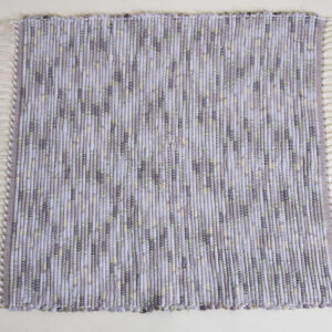 Poly-cotton Rug, Muted Green and Tan, 31x27